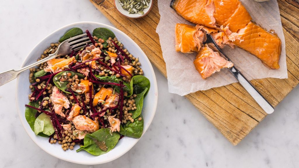 FS Hot Smoked Salmon Lentil Salad with Herb Vinaigrette edited