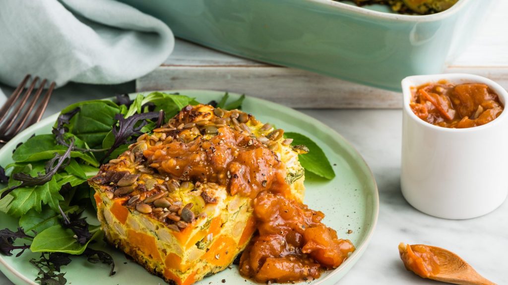 Roast Pumpkin Feta Frittata with Balsamic Tomatoes 2 edited