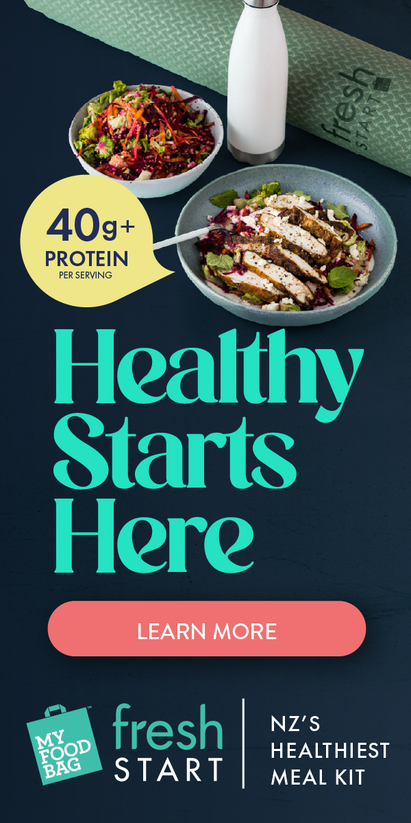 My Food Bag Fresh Start meal kit featuring healthy chicken and salad meals with 40g+ protein per serving.